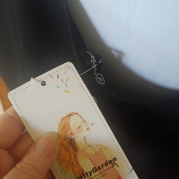 NWT Prettygarden Black One Shoulder Ruched Cocktail Formal Knee Midi Dress L - Picture 13 of 15